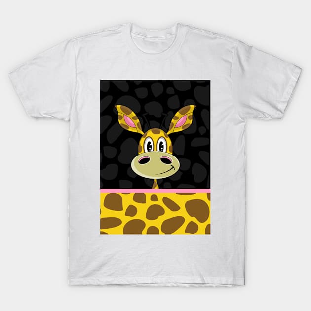 Cute Cartoon Giraffe T-Shirt by markmurphycreative